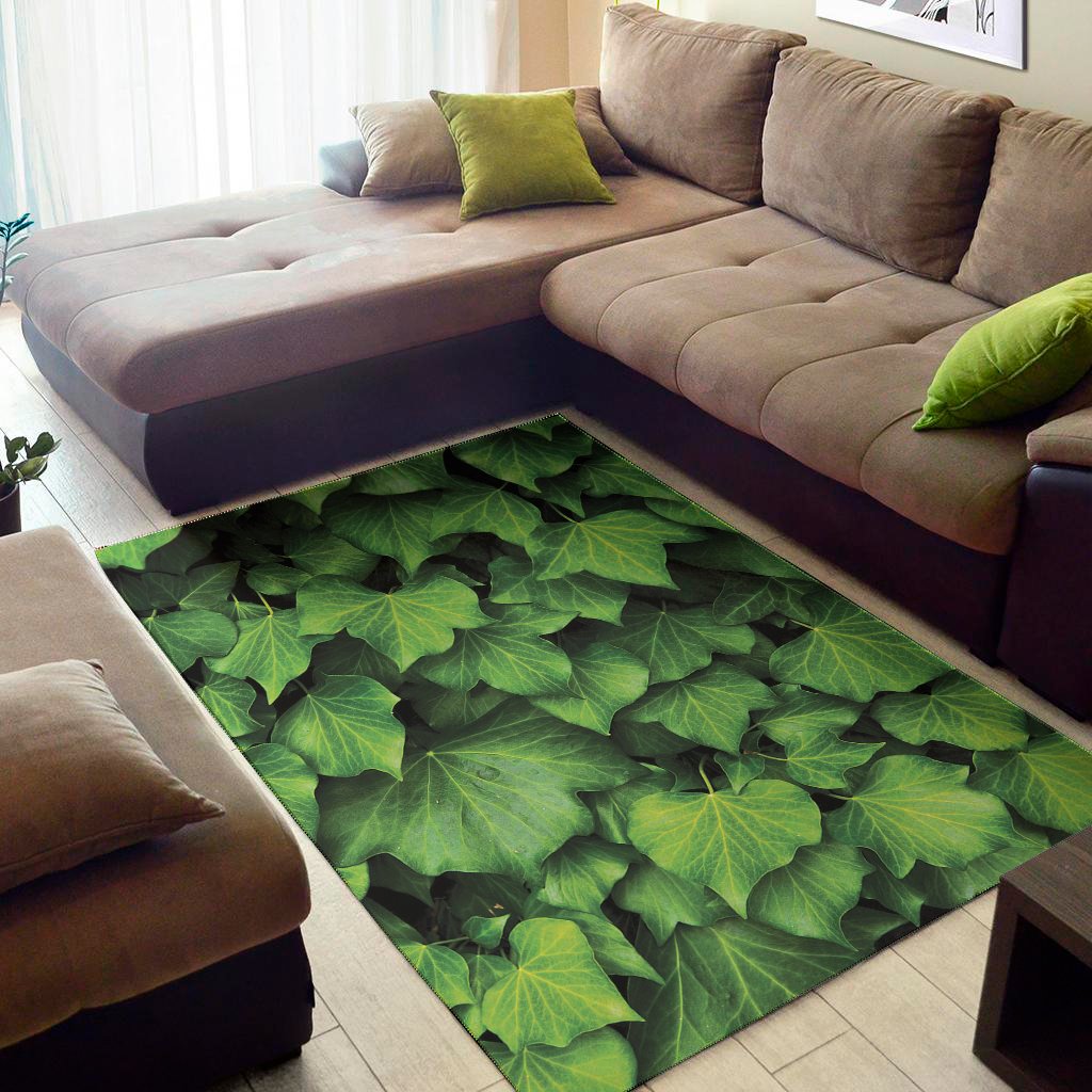 green ivy leaf print area rug floor decor 5393