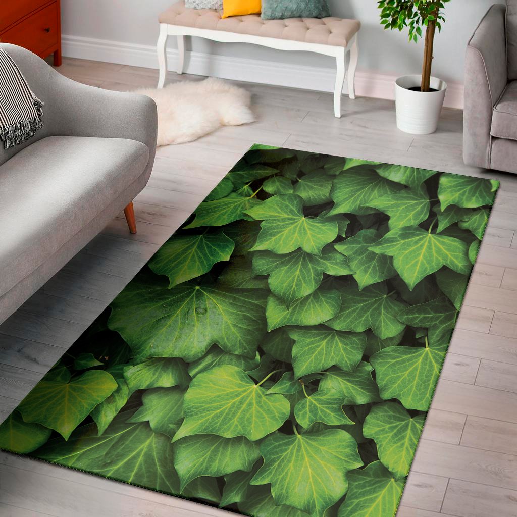 green ivy leaf print area rug floor decor 6589