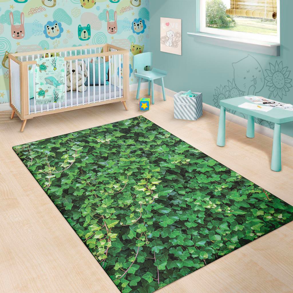green ivy wall print area rug floor decor 1502
