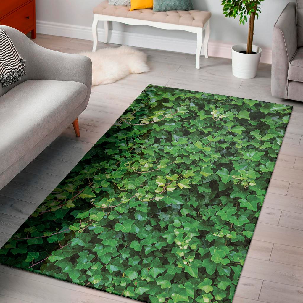 green ivy wall print area rug floor decor 8172