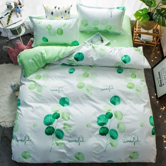green leaves 3d printed bedding set bedroom decor 1543