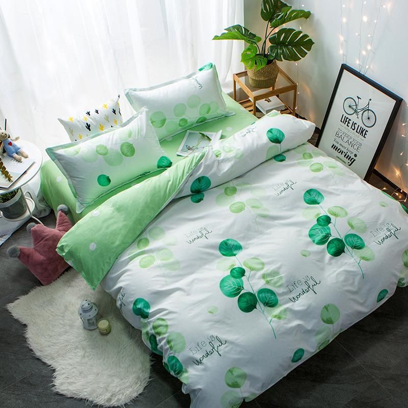 green leaves 3d printed bedding set bedroom decor 8562