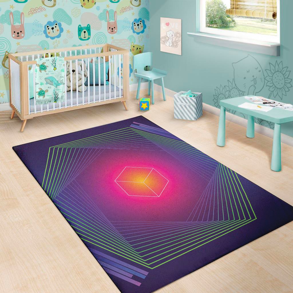 green light edm geometric print area rug floor decor 2852