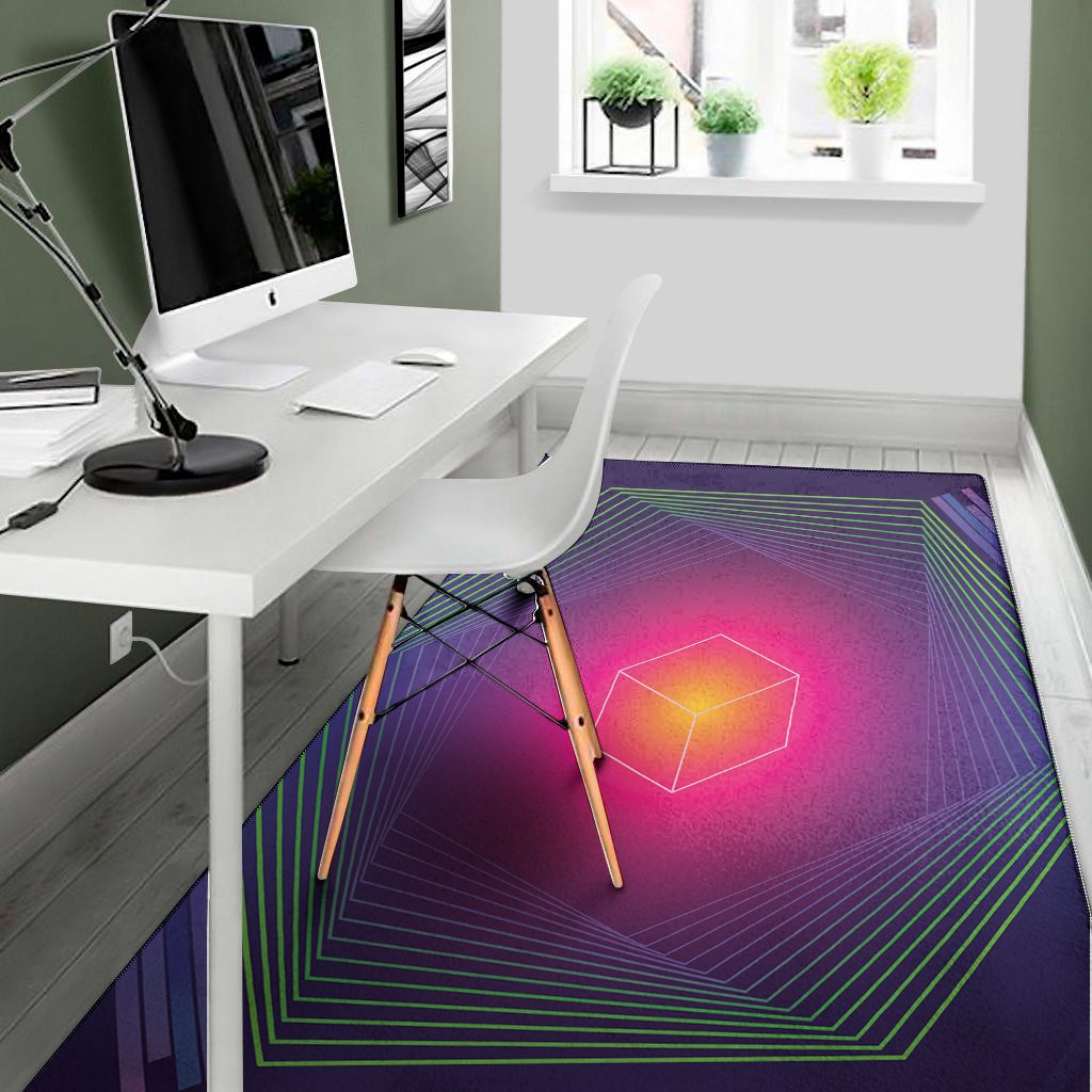 green light edm geometric print area rug floor decor 4595