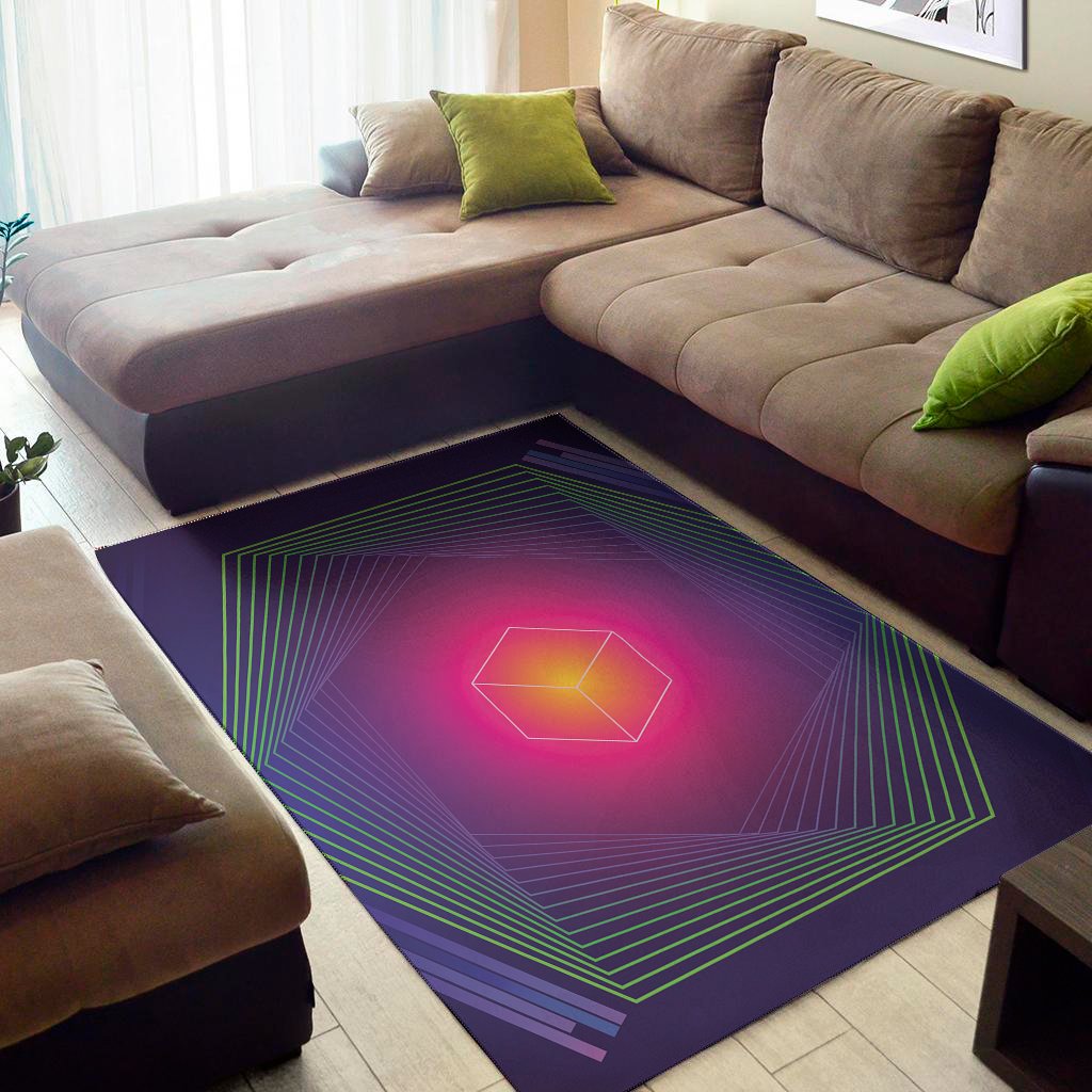 green light edm geometric print area rug floor decor 6148