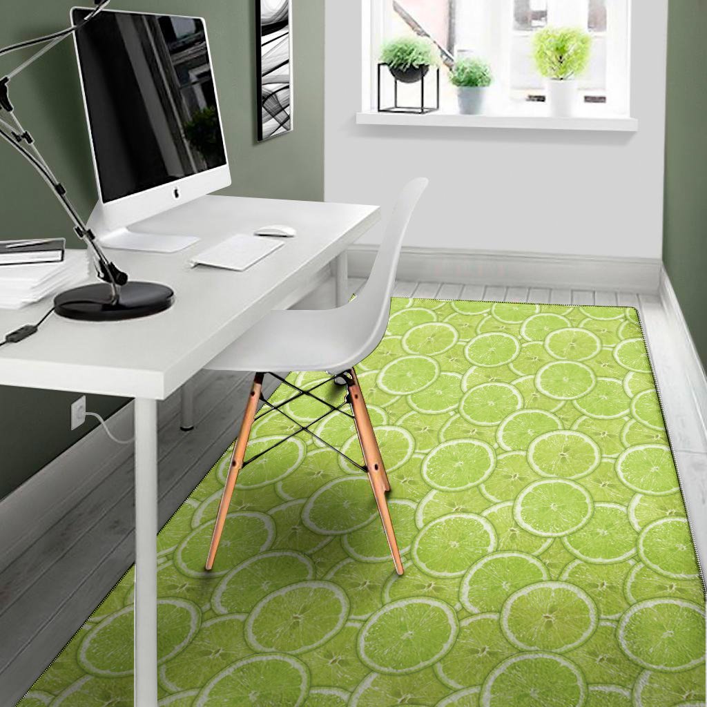 green lime slices pattern print area rug floor decor 3684