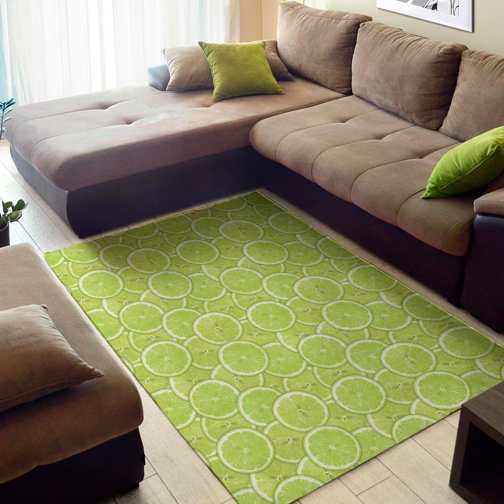green lime slices pattern print area rug floor decor 7978