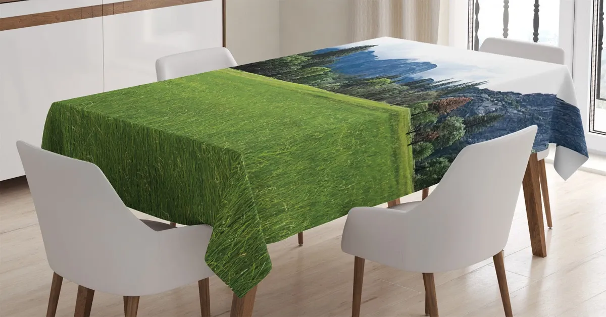 Green Meadow Scenery 3D Printed Tablecloth Table Decor green meadow scenery 3d printed tablecloth table decor 4042