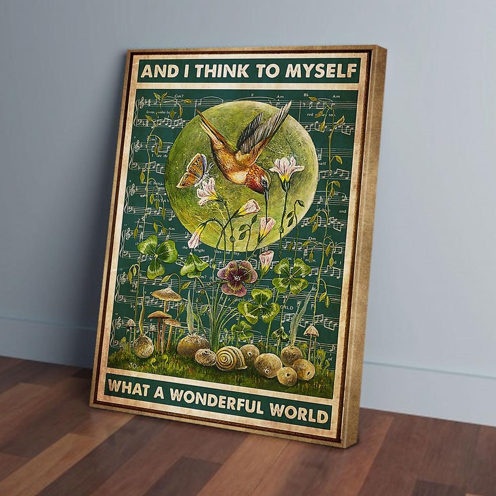 green moon music butterfly hummingbird canvas prints wall art decor 6209