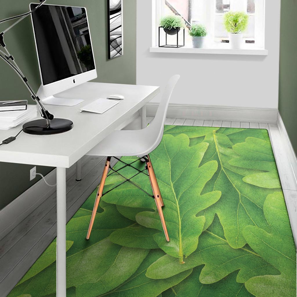 green oak leaf print area rug floor decor 5807