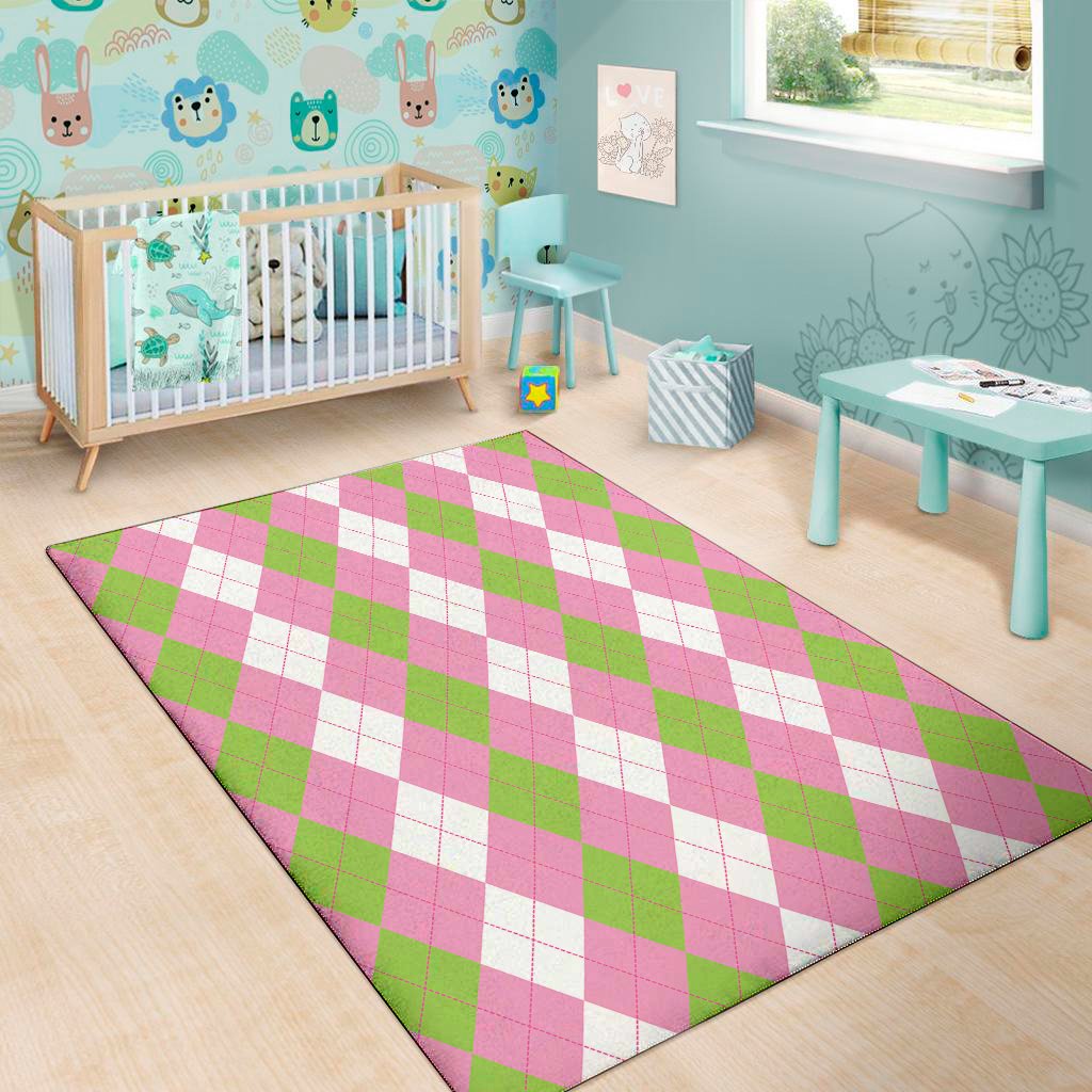 green pink and white argyle print area rug floor decor 3966