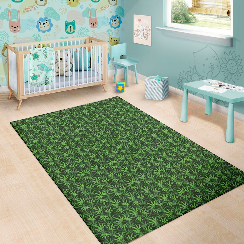 green pot leaf pattern print area rug floor decor 2662