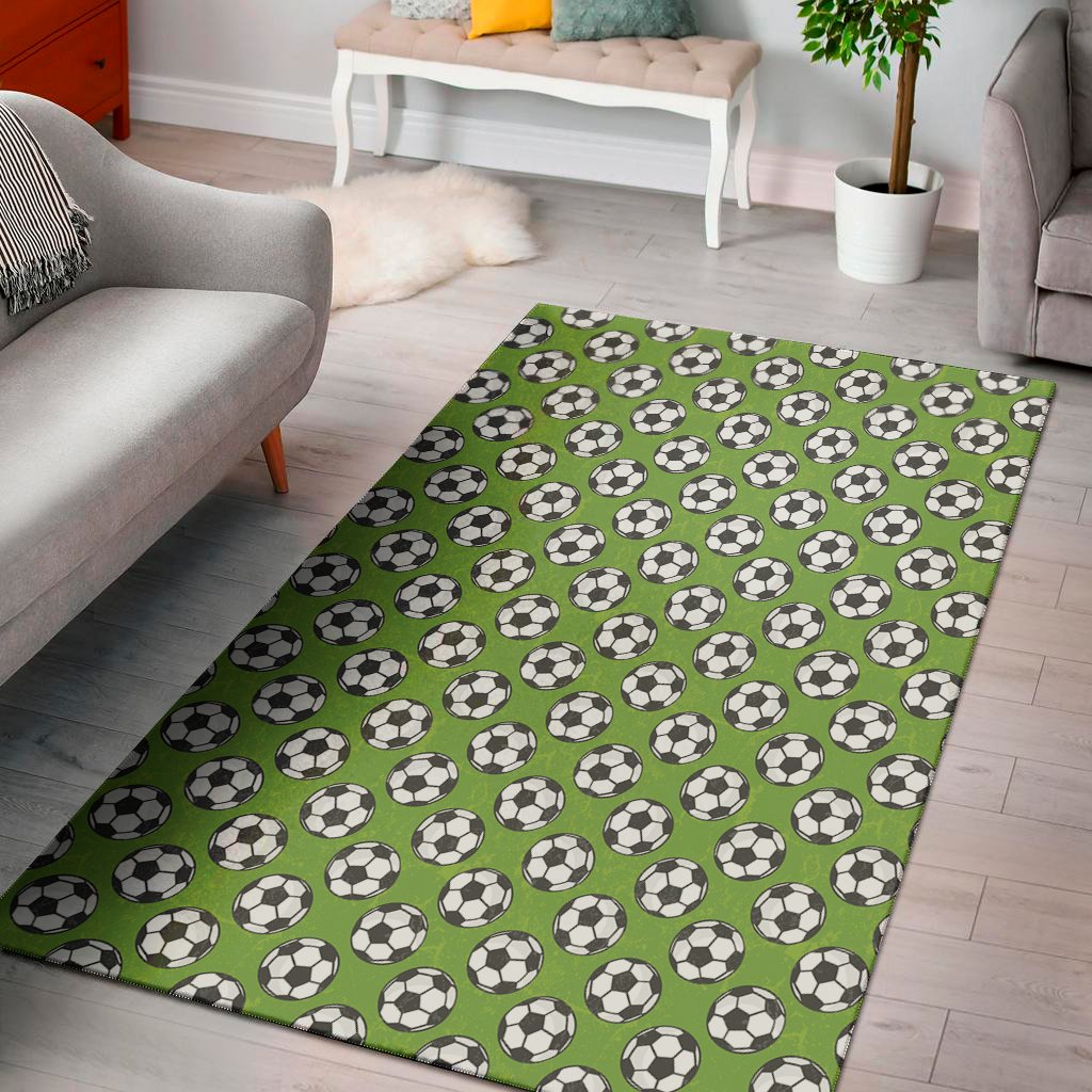 green soccer ball pattern print area rug floor decor 1461