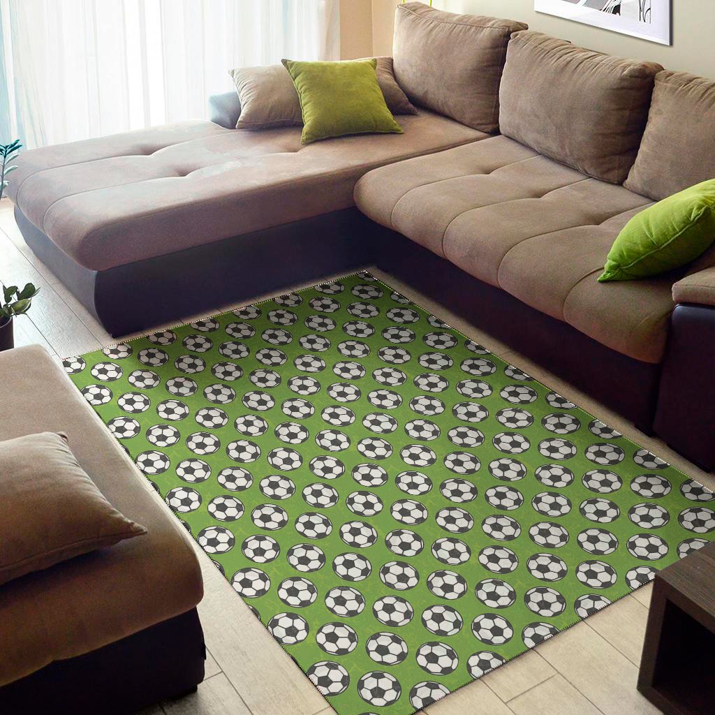 green soccer ball pattern print area rug floor decor 3248