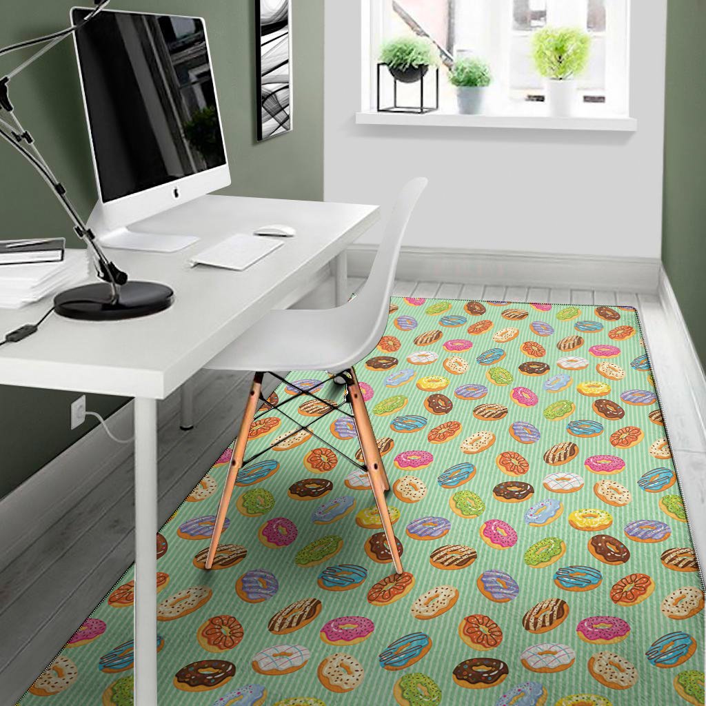 green striped donut pattern print area rug floor decor 4321