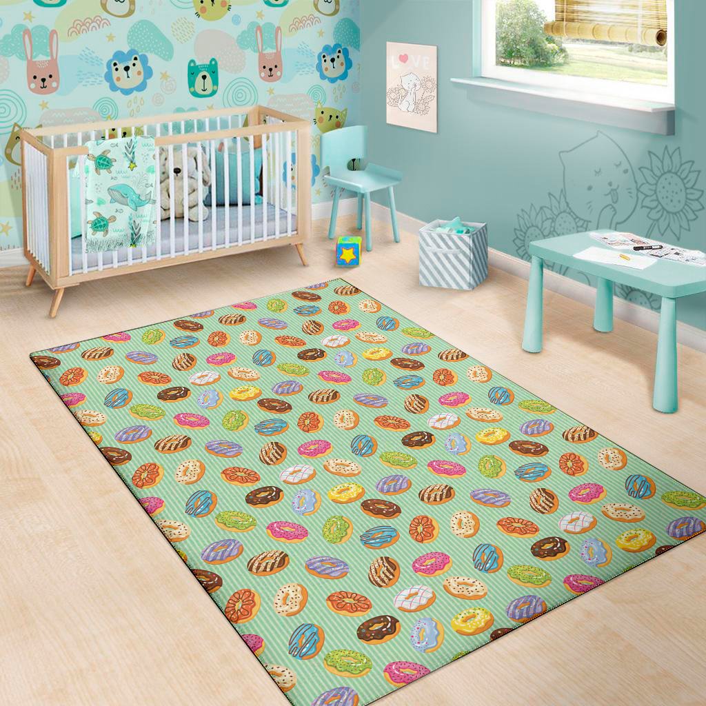 green striped donut pattern print area rug floor decor 5807