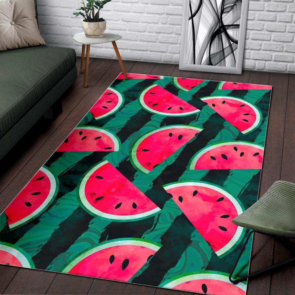 green striped watermelon pattern print area rug floor decor 6065
