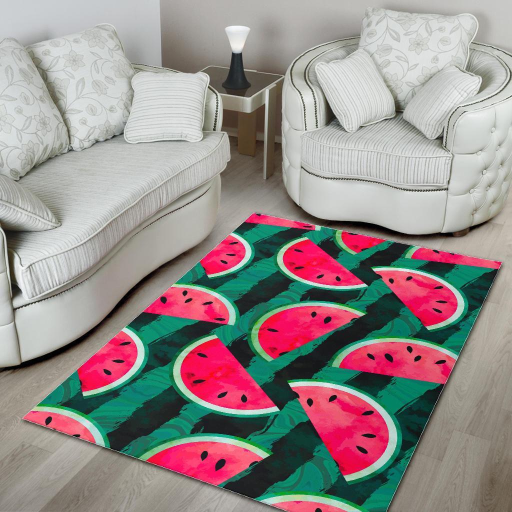 green striped watermelon pattern print area rug floor decor 6246
