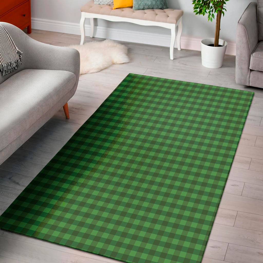 green tartan saint patricks day print area rug floor decor 1388