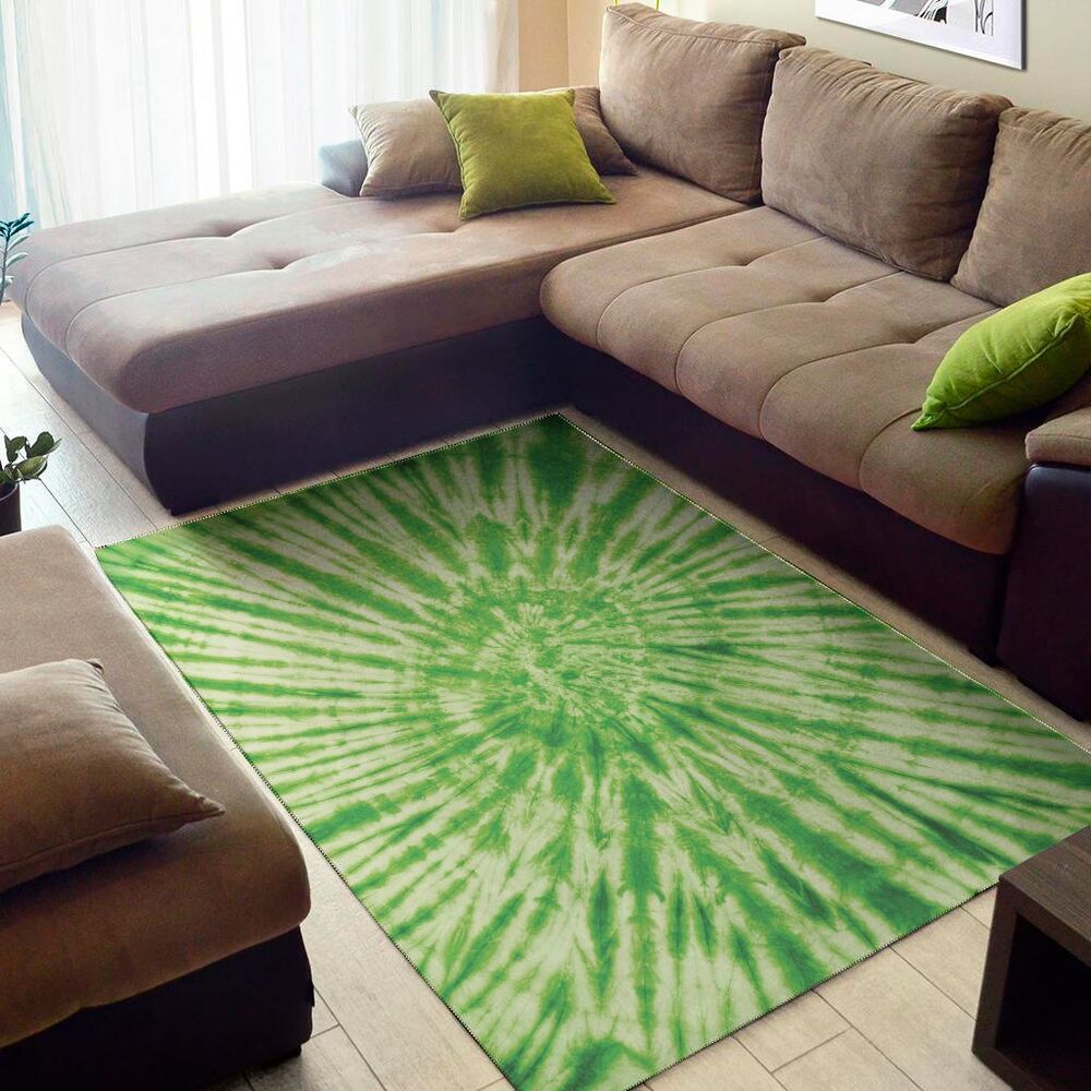 green tie dye print area rug floor decor 7122