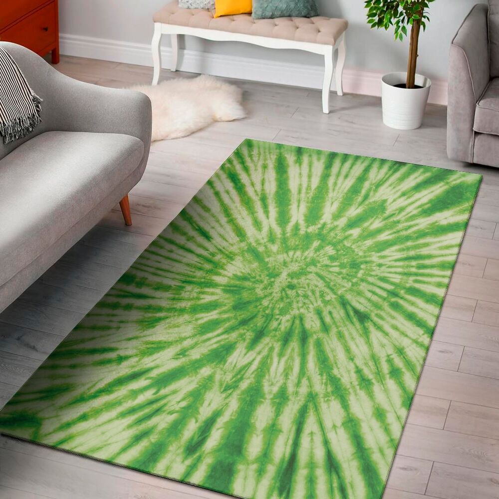 green tie dye print area rug floor decor 7423