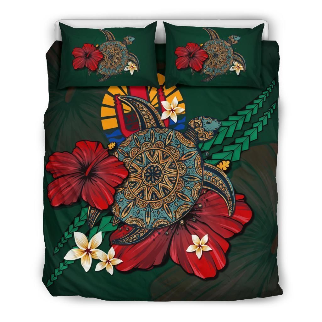 green turtle tribal hibiscus flower pattern bedding set bedroom decor 2686