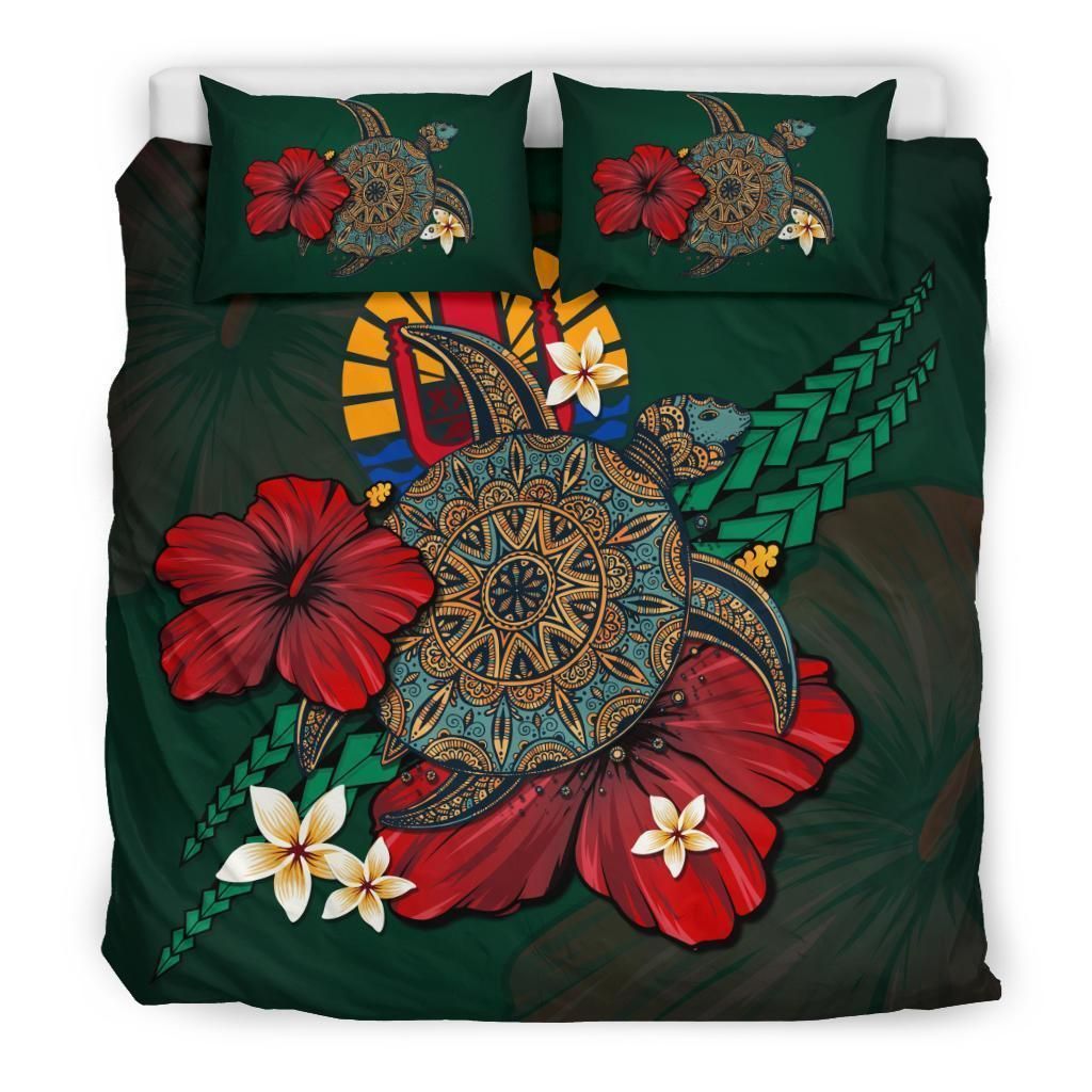 green turtle tribal hibiscus flower pattern bedding set bedroom decor 2970