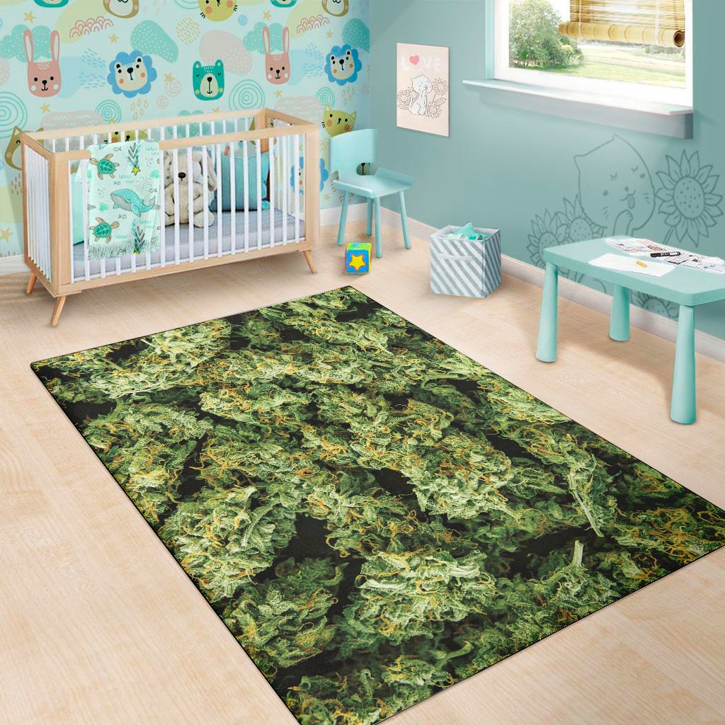 green weed print area rug floor decor 5567
