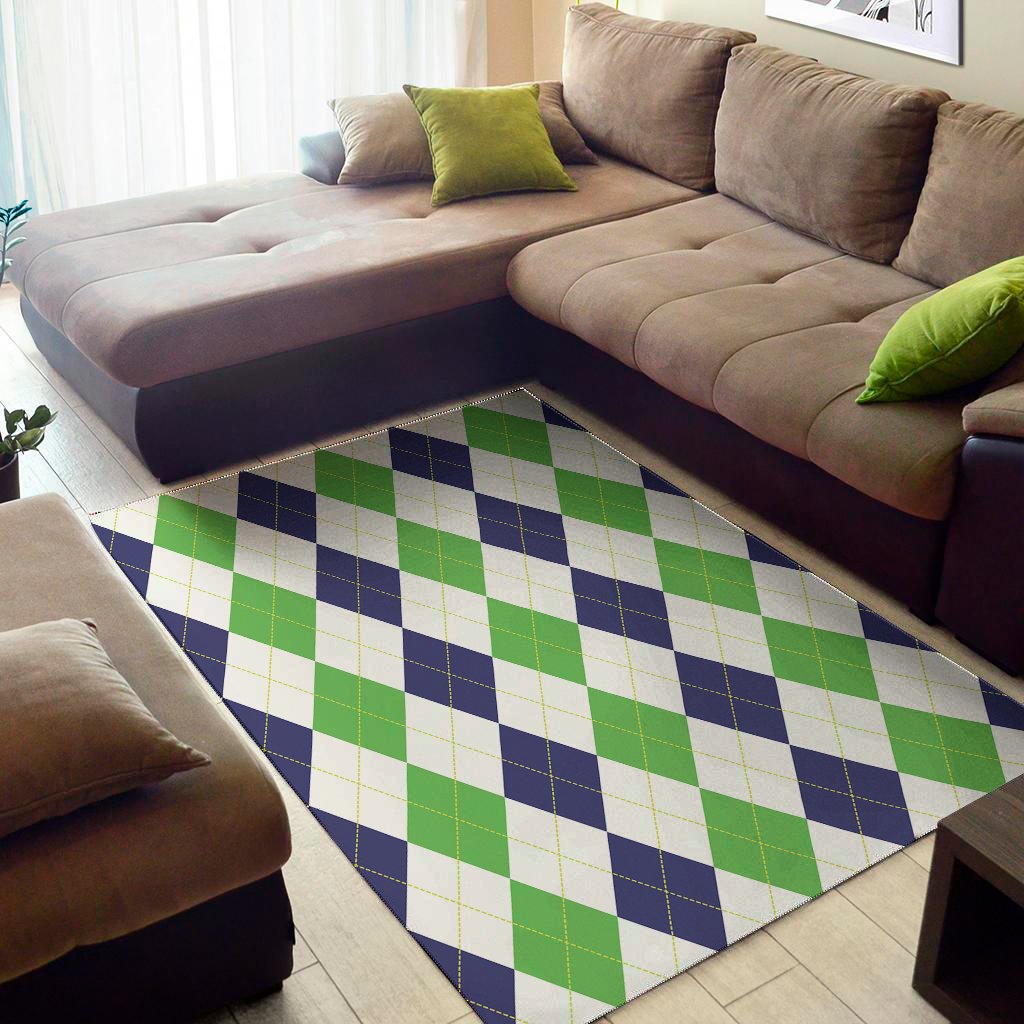 green white and navy argyle print area rug floor decor 2708