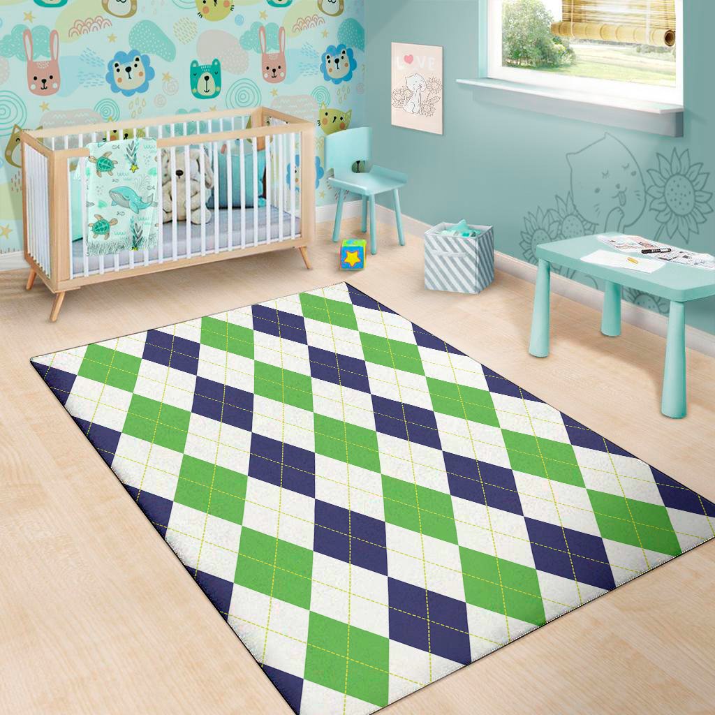 green white and navy argyle print area rug floor decor 4792