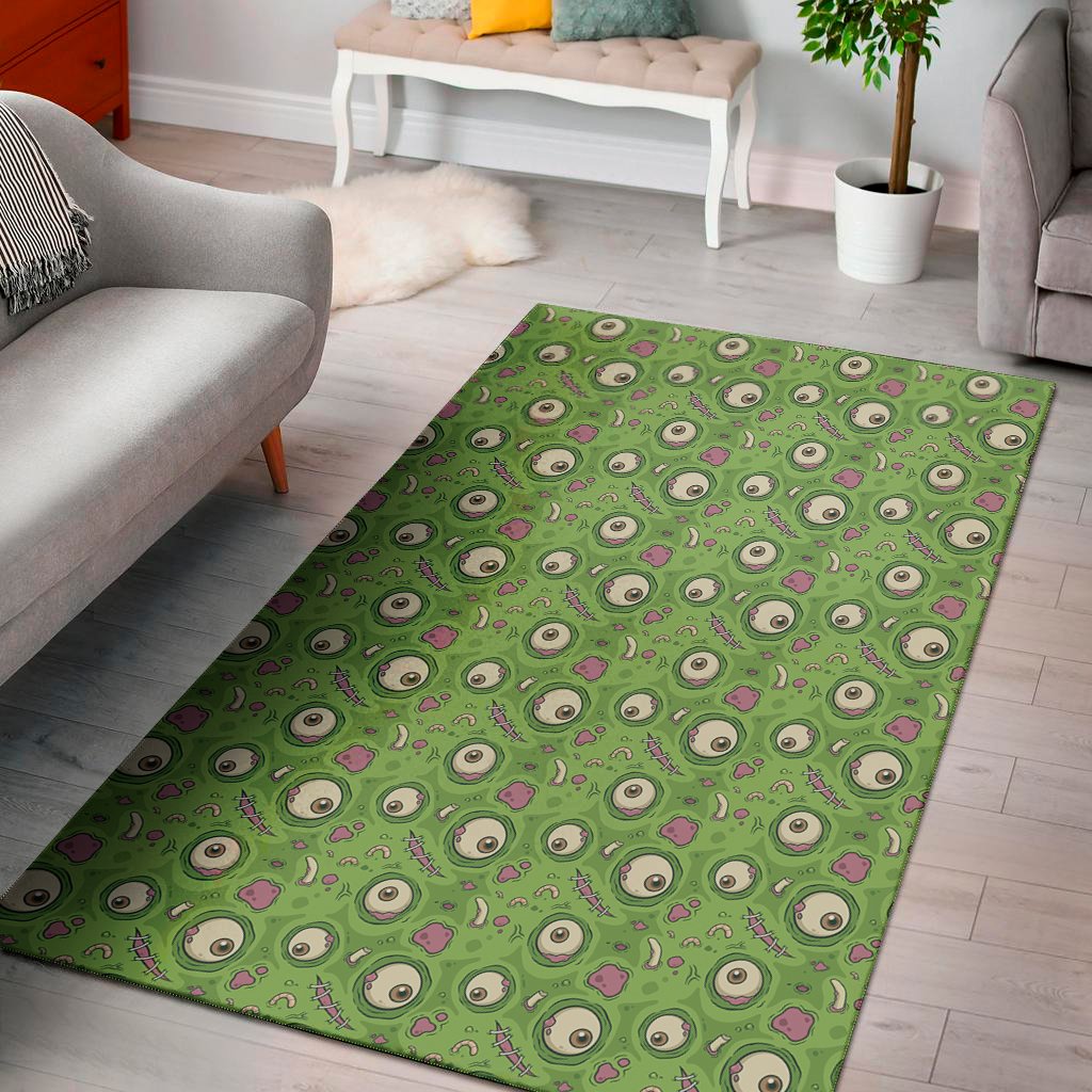green zombie pattern print area rug floor decor 2955