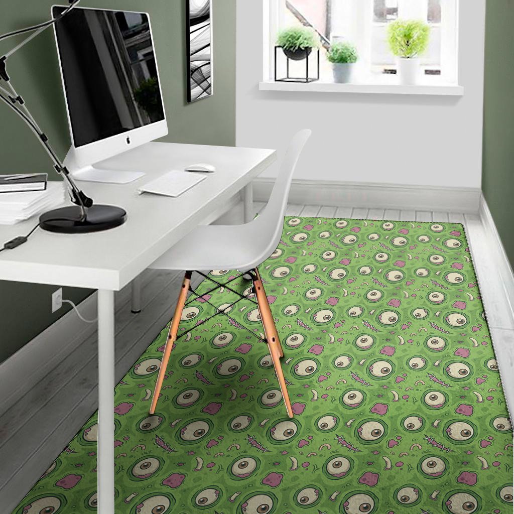 green zombie pattern print area rug floor decor 5055