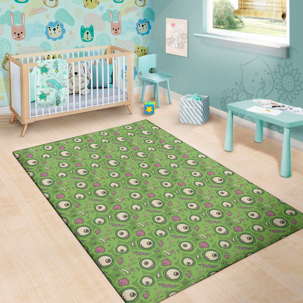 green zombie pattern print area rug floor decor 5614