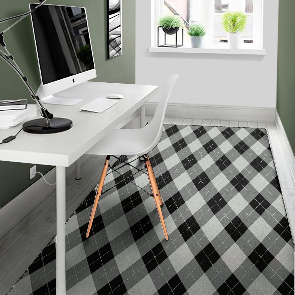 grey and black argyle pattern print area rug floor decor 7172