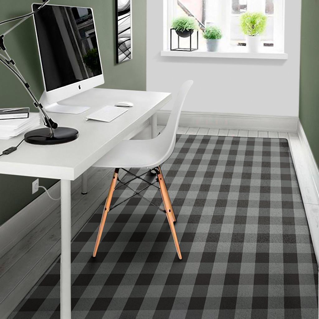 grey and black check pattern print area rug floor decor 2727