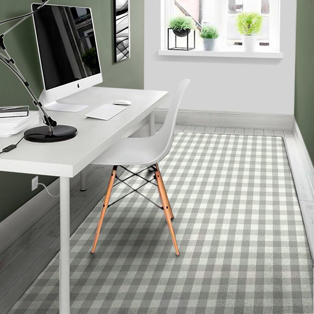 grey and white check pattern print area rug floor decor 5561