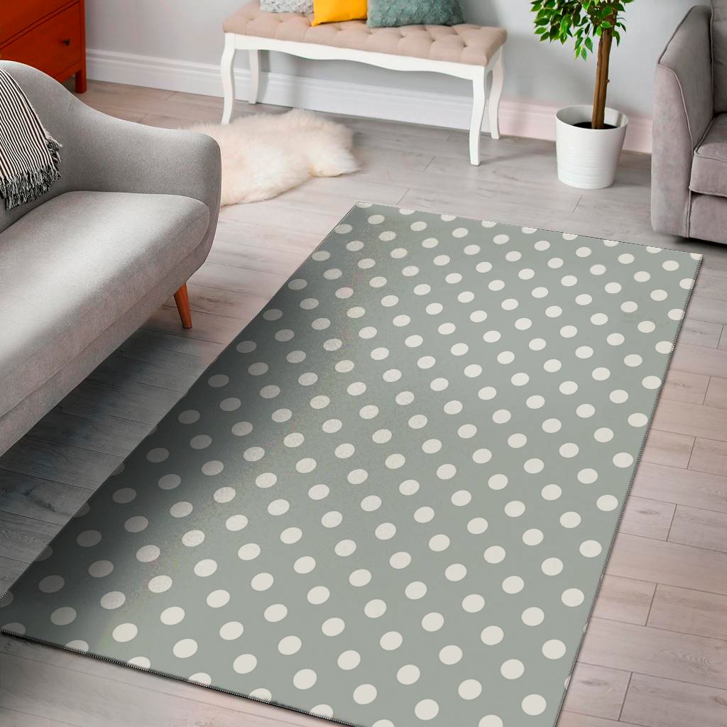 grey and white polka dot pattern print area rug floor decor 5996