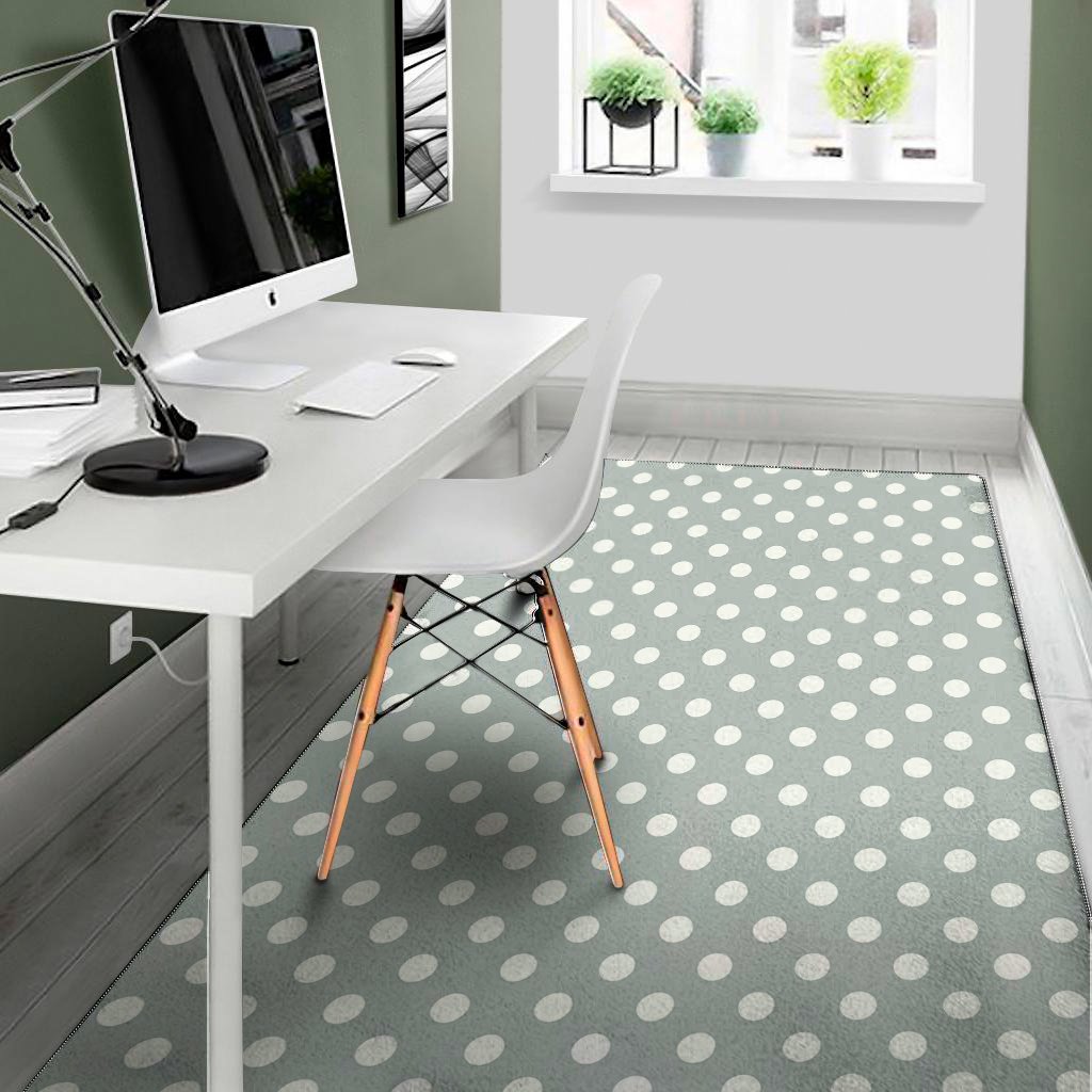grey and white polka dot pattern print area rug floor decor 8331