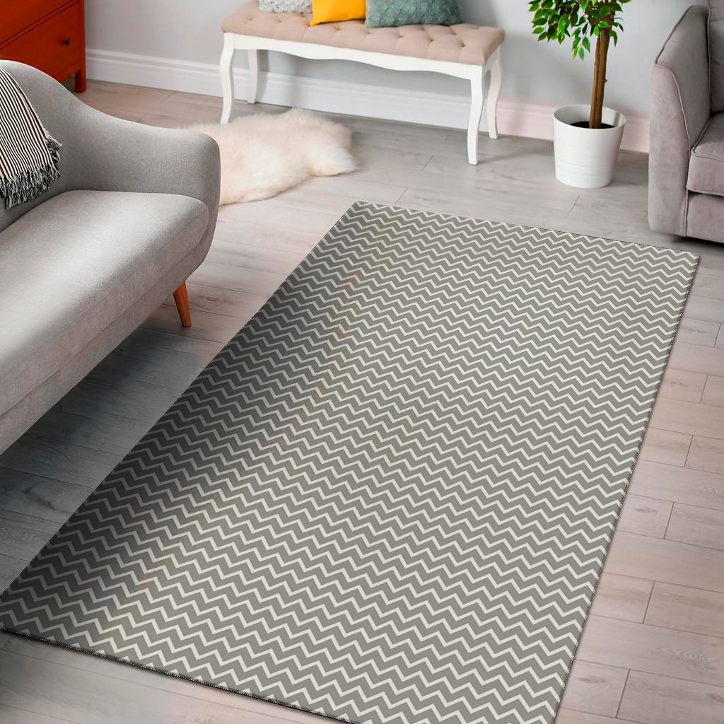 grey and white zigzag pattern print area rug floor decor 5359