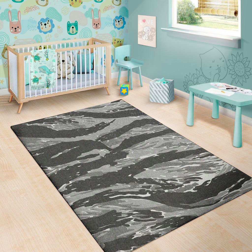 grey tiger stripe camouflage print area rug floor decor 5642