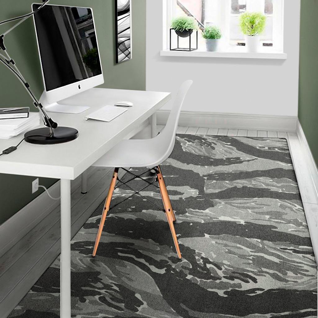 grey tiger stripe camouflage print area rug floor decor 6913