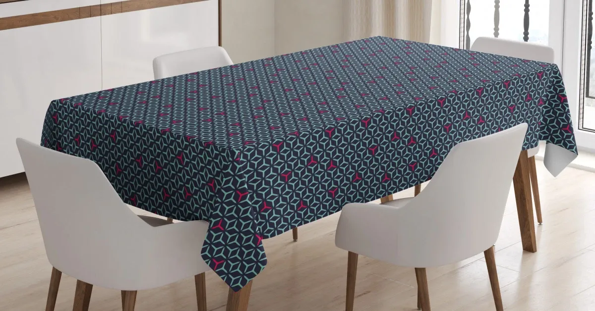grid design angled lines 3d printed tablecloth table decor 6425