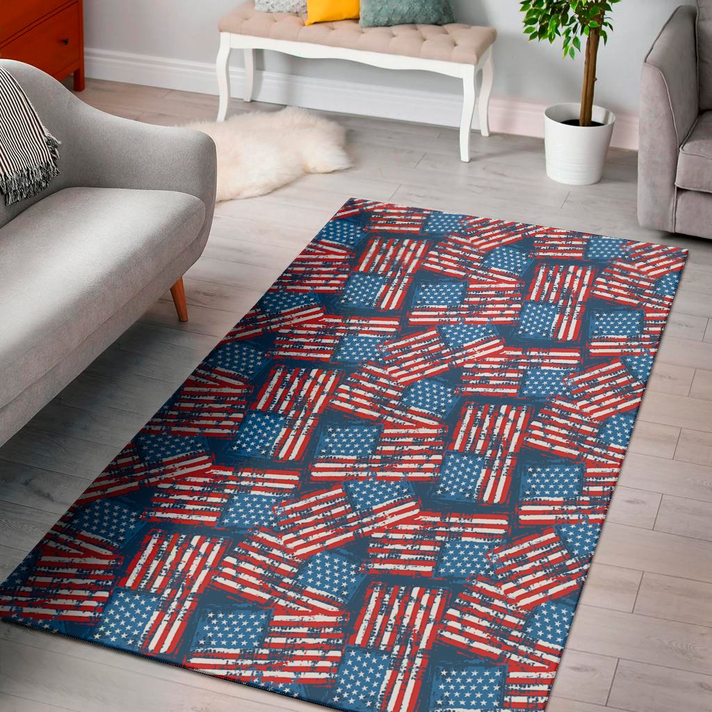 grunge american flag pattern print area rug floor decor 2764