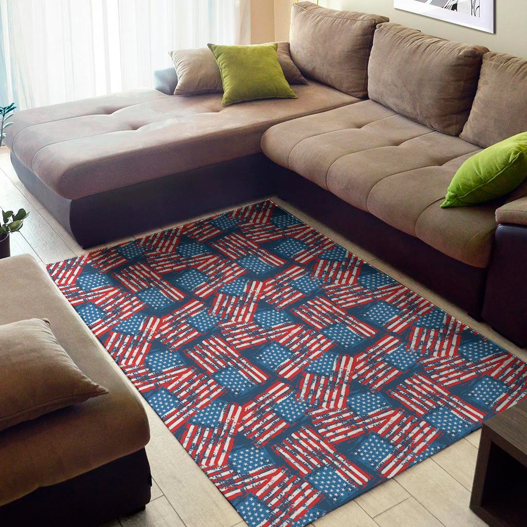 grunge american flag pattern print area rug floor decor 5727