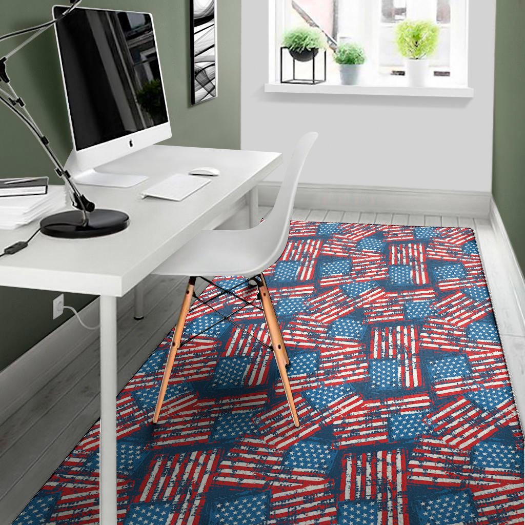 grunge american flag pattern print area rug floor decor 6775