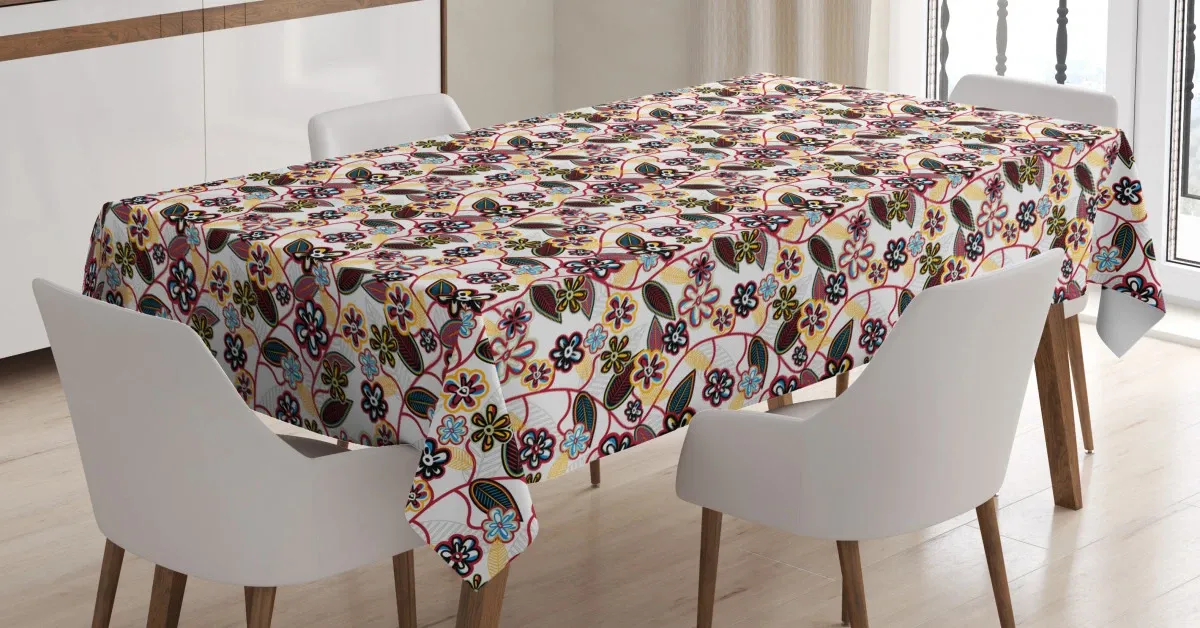 grunge flora pattern 3d printed tablecloth table decor 4805
