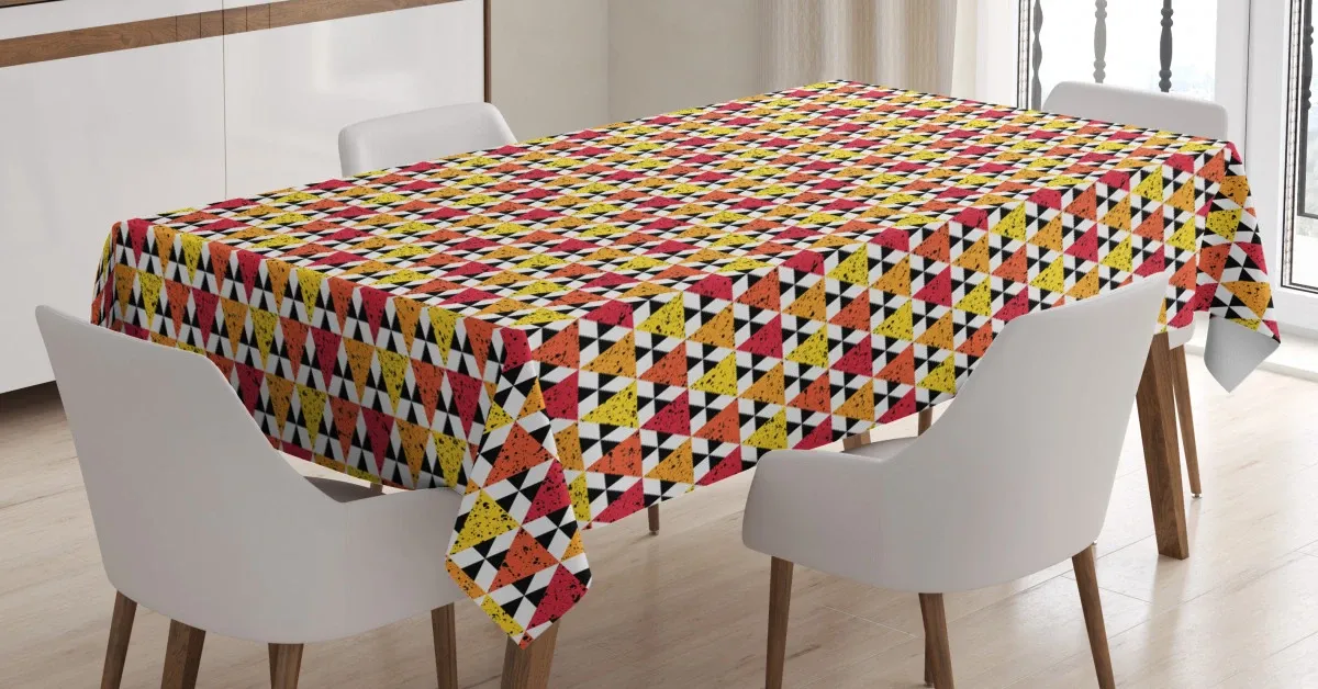 grunge triangles splashes 3d printed tablecloth table decor 5584