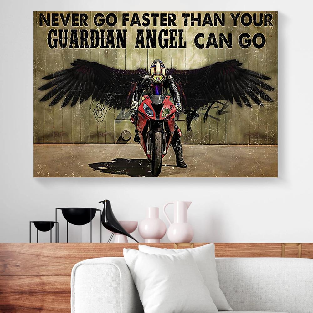 guardian angel biker canvas prints wall art decor 1320