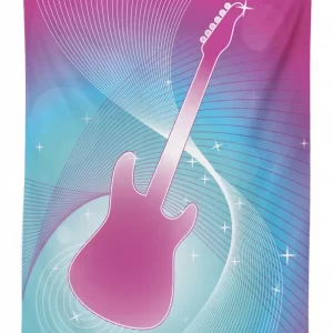 guitar music vibrant 3d printed tablecloth table decor 3911