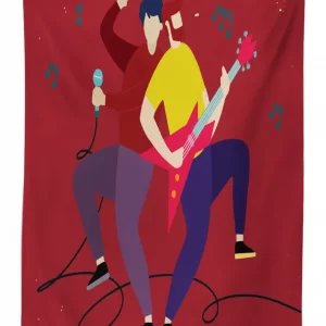 guitarist and vocal 3d printed tablecloth table decor 7881